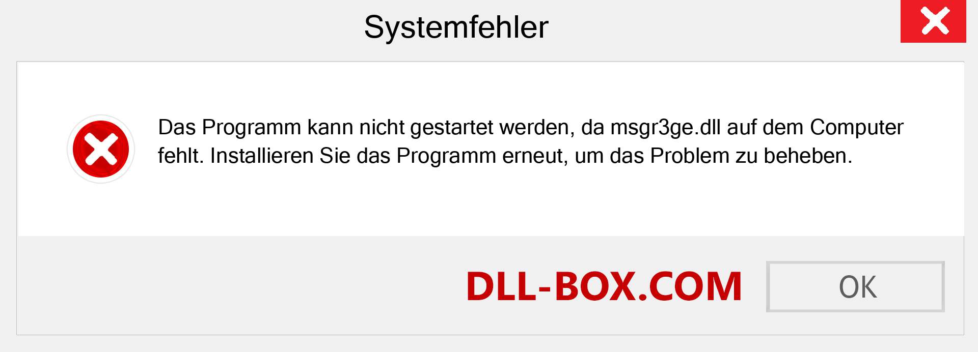 msgr3ge.dll-Datei fehlt?. Download für Windows 7, 8, 10 - Fix msgr3ge dll Missing Error unter Windows, Fotos, Bildern